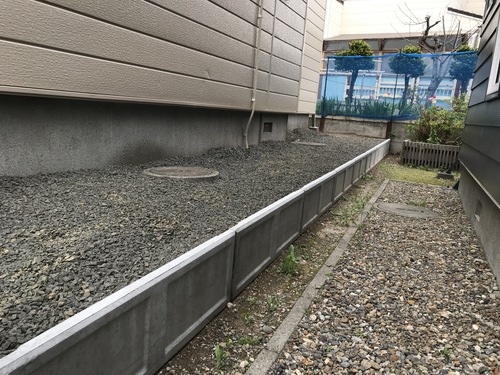 土留め工事と砂利敷き完了後